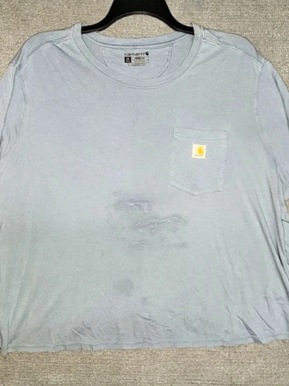 #459 Carhartt Loose Fit Heavyweight Long-Sleeve Pocket T-Shirt Blue Size 2X